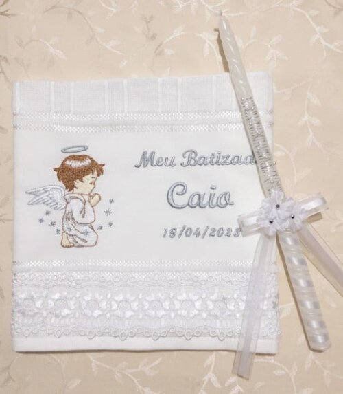 Toalha de Batizado e Vela para Batizado