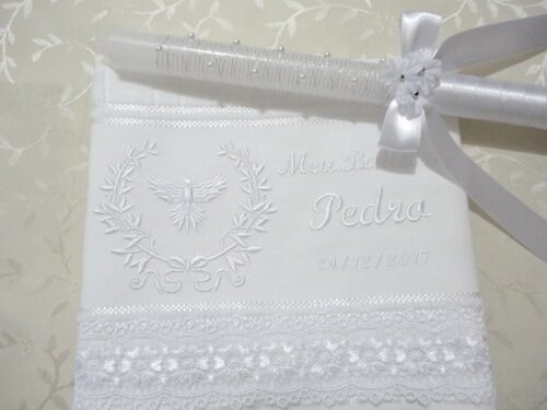 Toalha de Batizado e Vela para Batizado