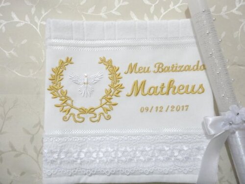 Toalha De Batizado E Vela Para Batizado