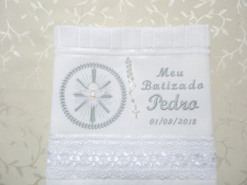 Toalha de Lavabo para Batismo Personalizada