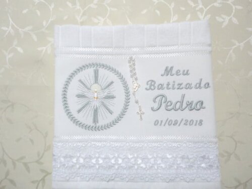 Toalha de Lavabo para Batismo Personalizada