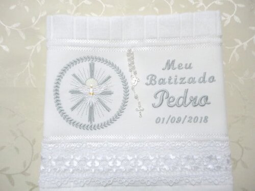 Toalha de Lavabo para Batismo Personalizada