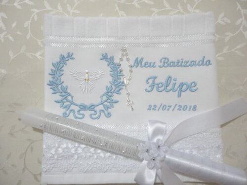 Toalha e Vela para Batizado