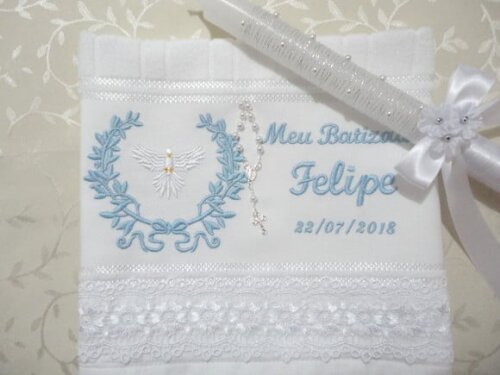 Toalha e Vela para Batizado
