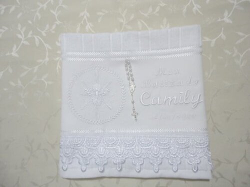 Toalha para Batizado Bordada