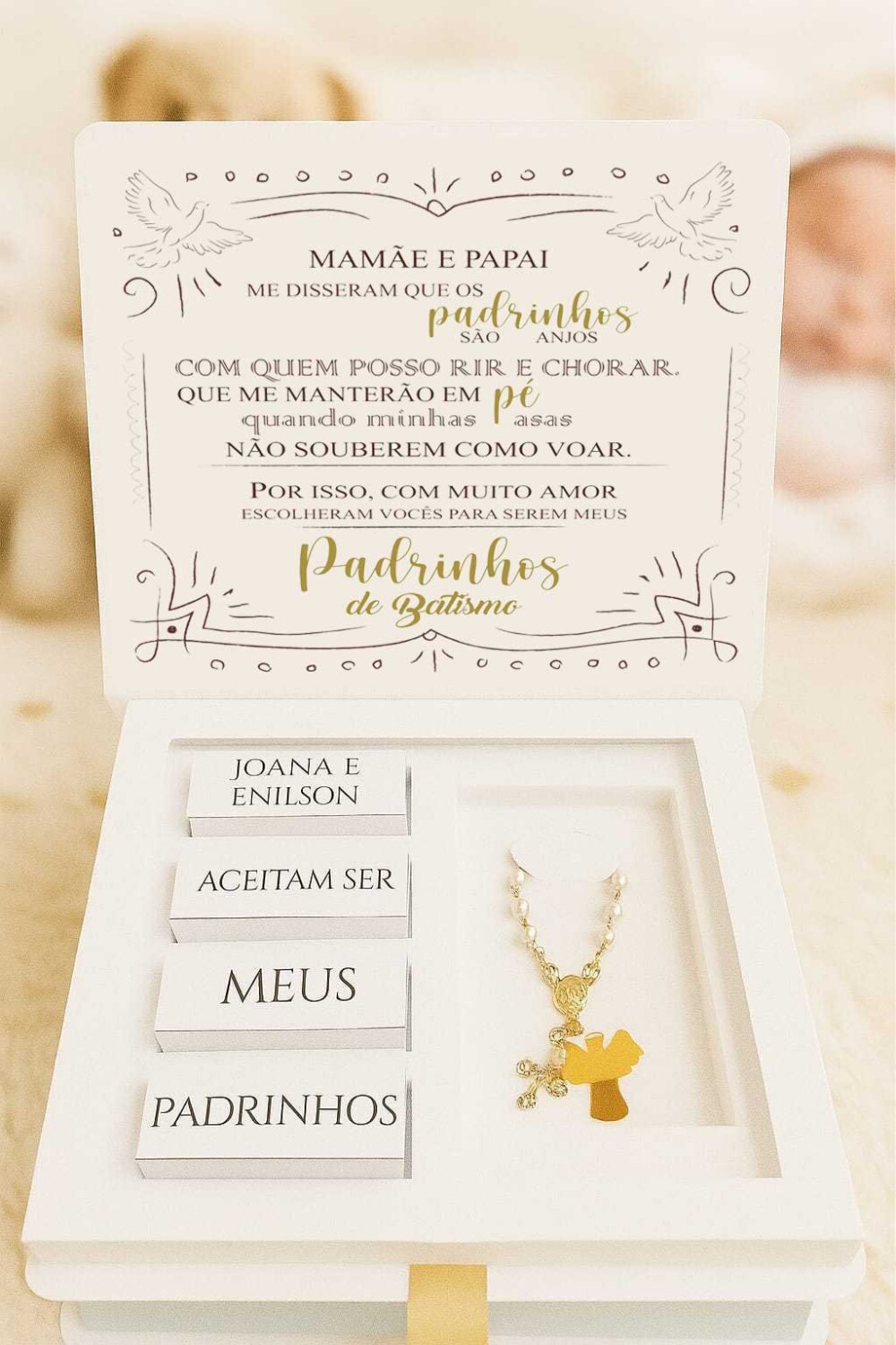 Convite para Padrinhos de Batizado / Primeira Eucaristia / Crisma