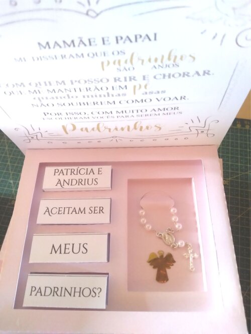 Convite para Padrinhos de Batizado / Primeira Eucaristia / Crisma