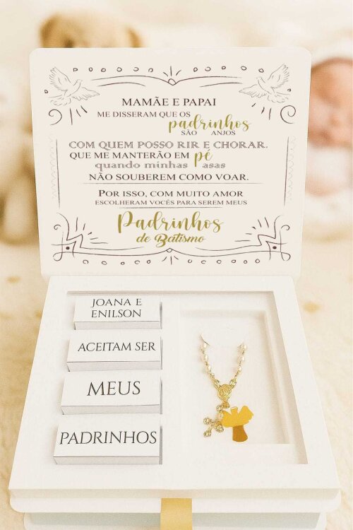 Convite para Padrinhos de Batizado / Primeira Eucaristia / Crisma