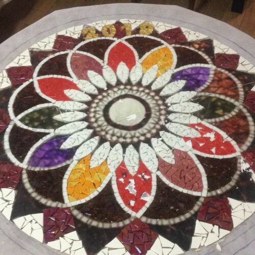 Tampo de Mesa, mosaico para piso, mandala