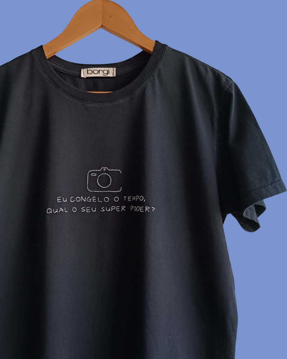 Camiseta Bordada - Personalizada com Frase