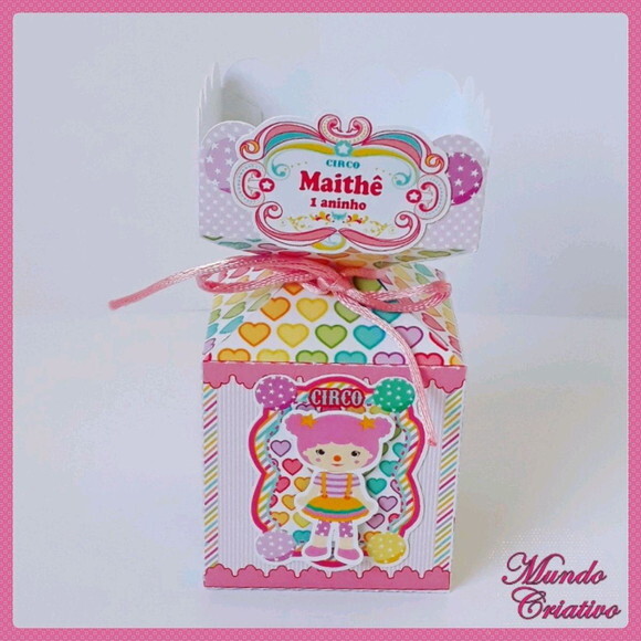 Caixa Meia Bala Circo Rosa