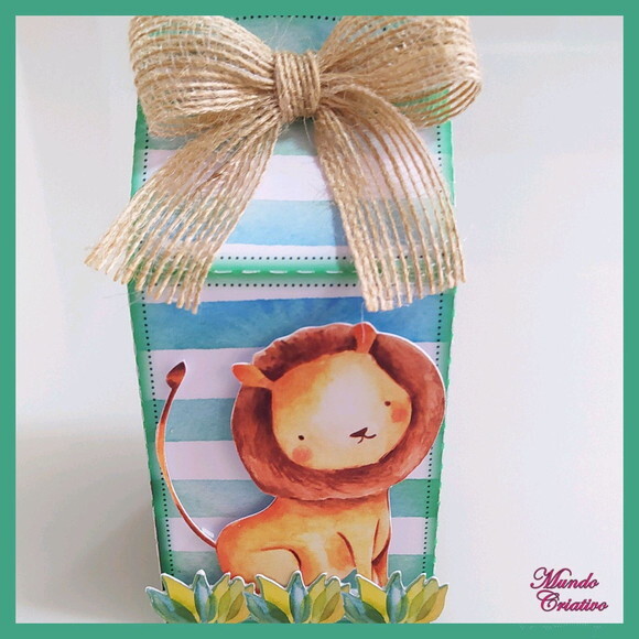 Caixa Milk Tema Safari Aquarelado
