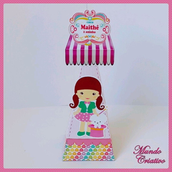 Caixa Pirâmide Circo Rosa