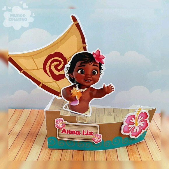 Lembrancinha Caixa Barco Moana Baby