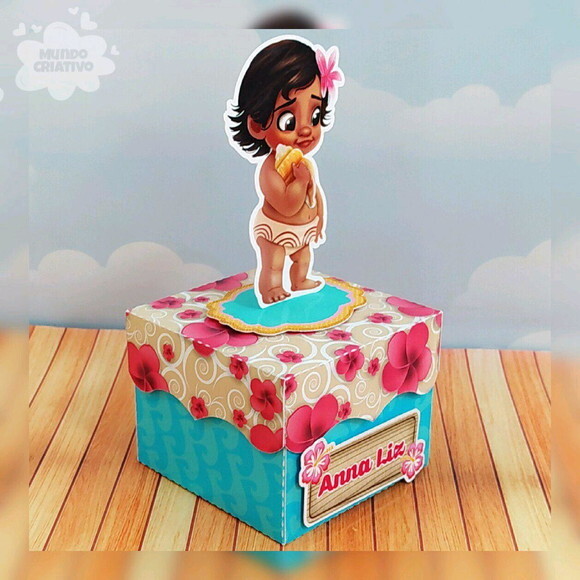 Lembrancinha Caixa Cubo Moana Baby