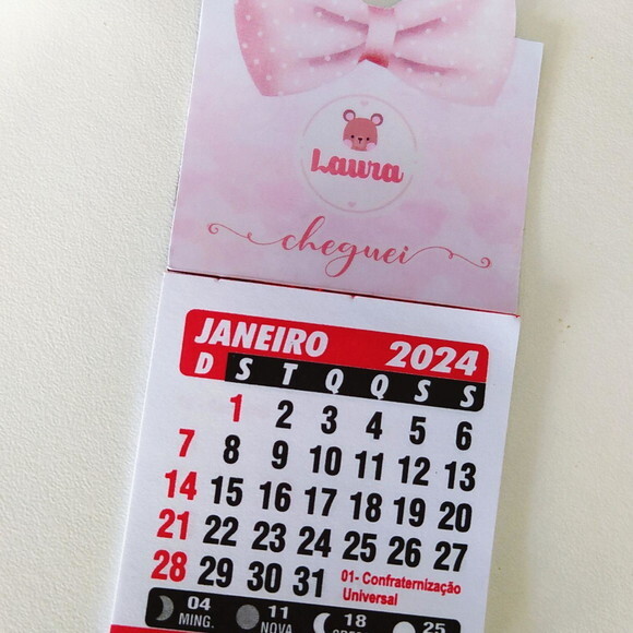 Lembrancinha Maternidade - Calendário - Chá de Bebê