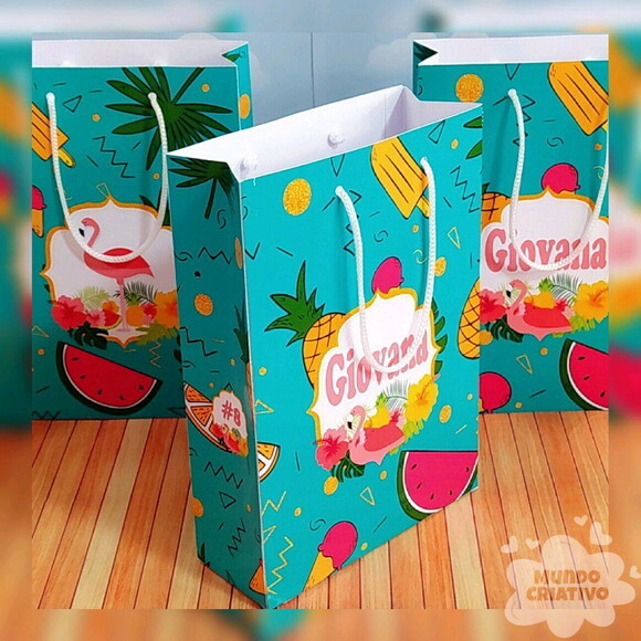 Sacolinha Personalizada Flamingos