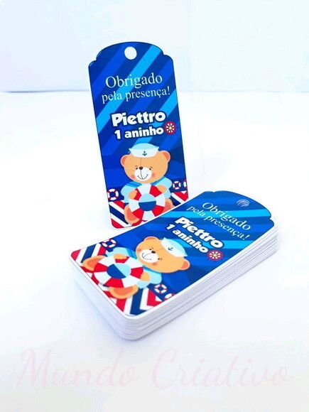 Tag de agradecimento Urso Marinheiro