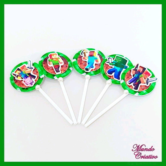 Toppers para docinhos Minecraft