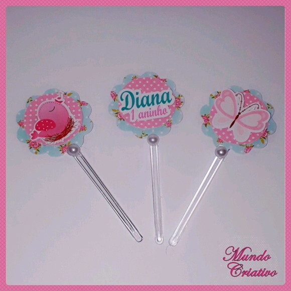 Toppers para docinhos Jardim Encantado