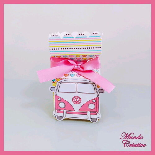 Caixa Meia Bala Kombi Rosa