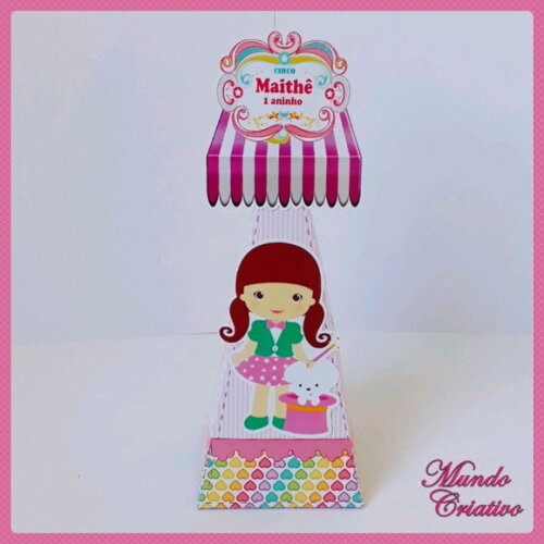 Caixa Pirâmide Circo Rosa