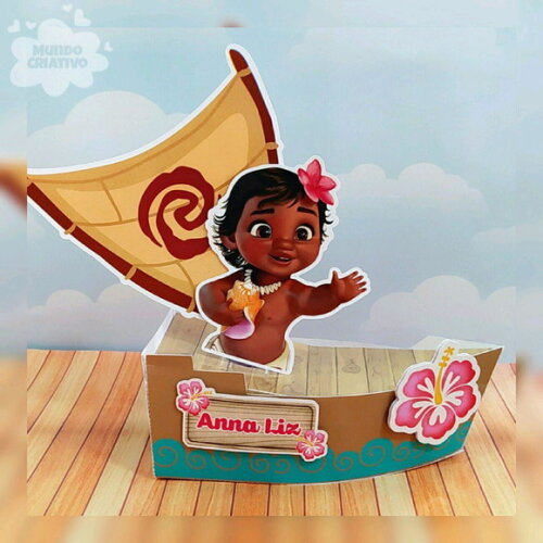 Lembrancinha Caixa Barco Moana Baby