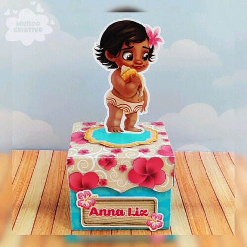 Lembrancinha Caixa Cubo Moana Baby