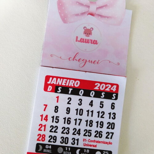 Lembrancinha Maternidade - Calendário - Chá de Bebê