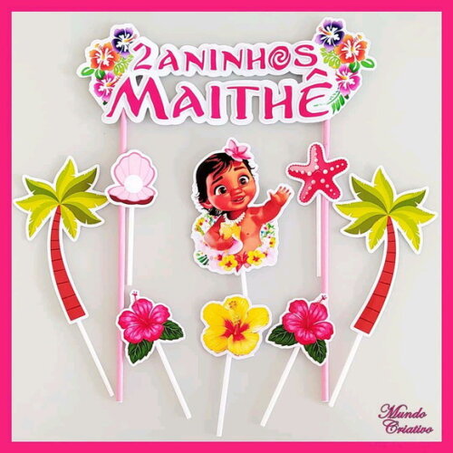 TOPO DE BOLO MOANA BABY