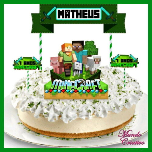 TOPO DE BOLO MINECRAFT