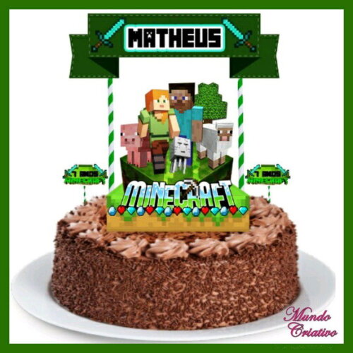 TOPO DE BOLO MINECRAFT