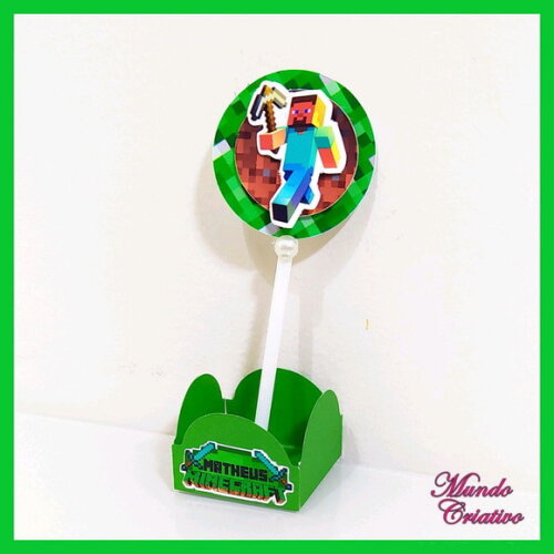 Toppers + forminha para docinhos Minecraft