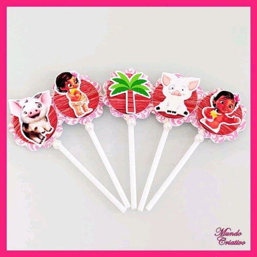 Toppers para docinhos Moana Baby