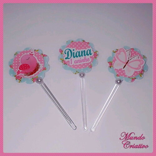 Toppers para docinhos Jardim Encantado