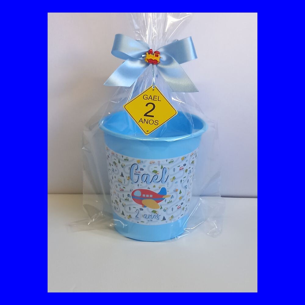Centro de mesa balde de pipoca personalizado