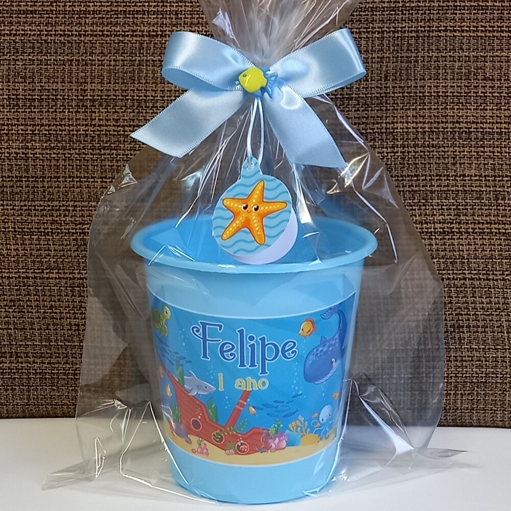 Centro de mesa balde de pipoca personalizado