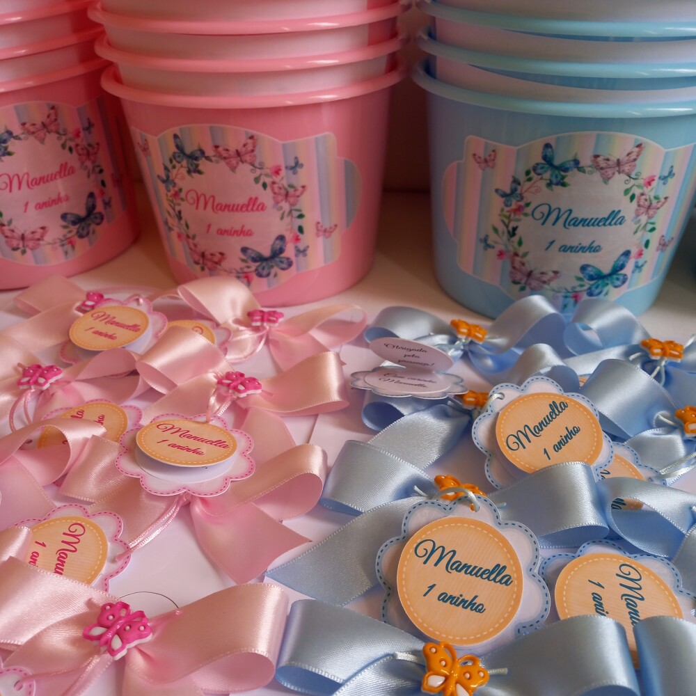 Centro de mesa balde de pipoca personalizado