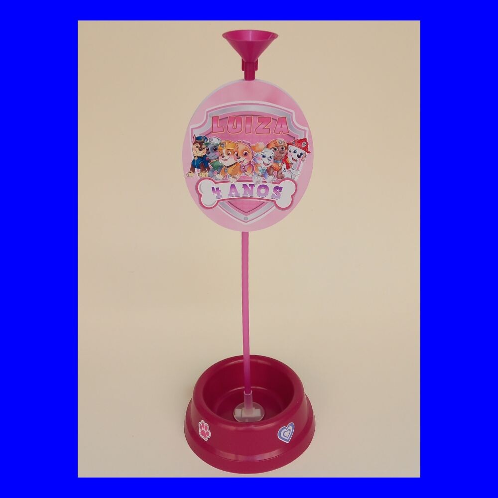 Centro de mesa pote comedouro personalizado canina