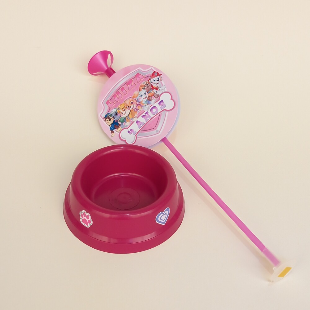Centro de mesa pote comedouro personalizado canina