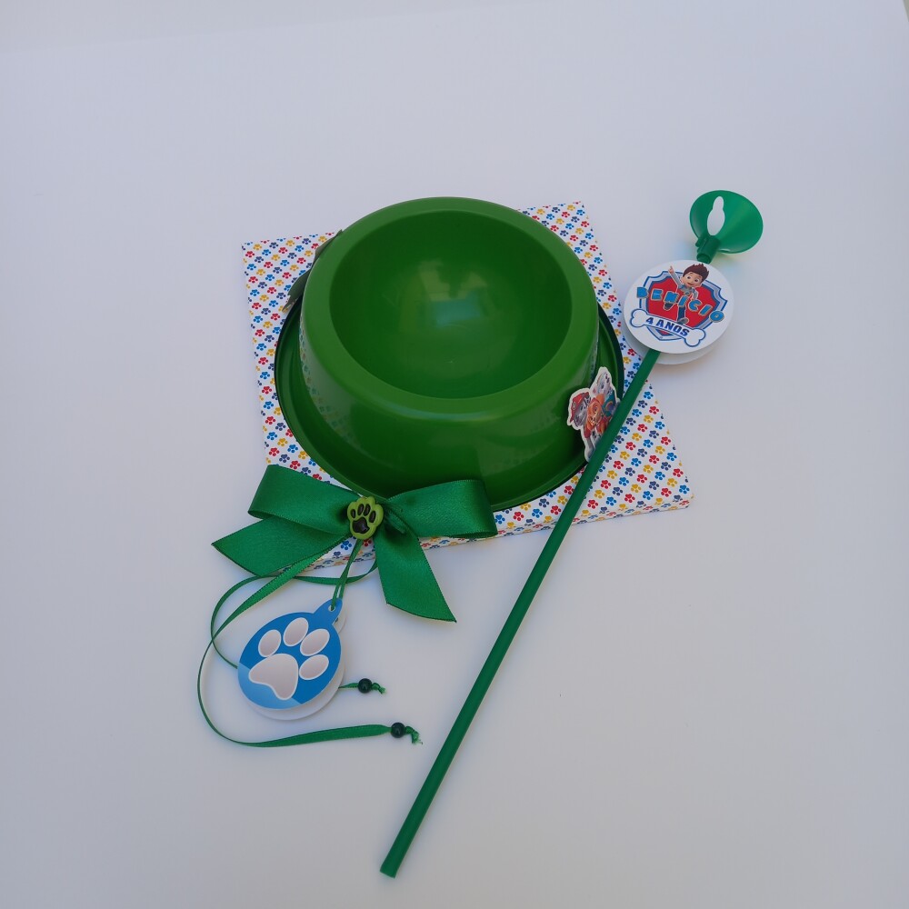Centro de mesa pote comedouro personalizado canina