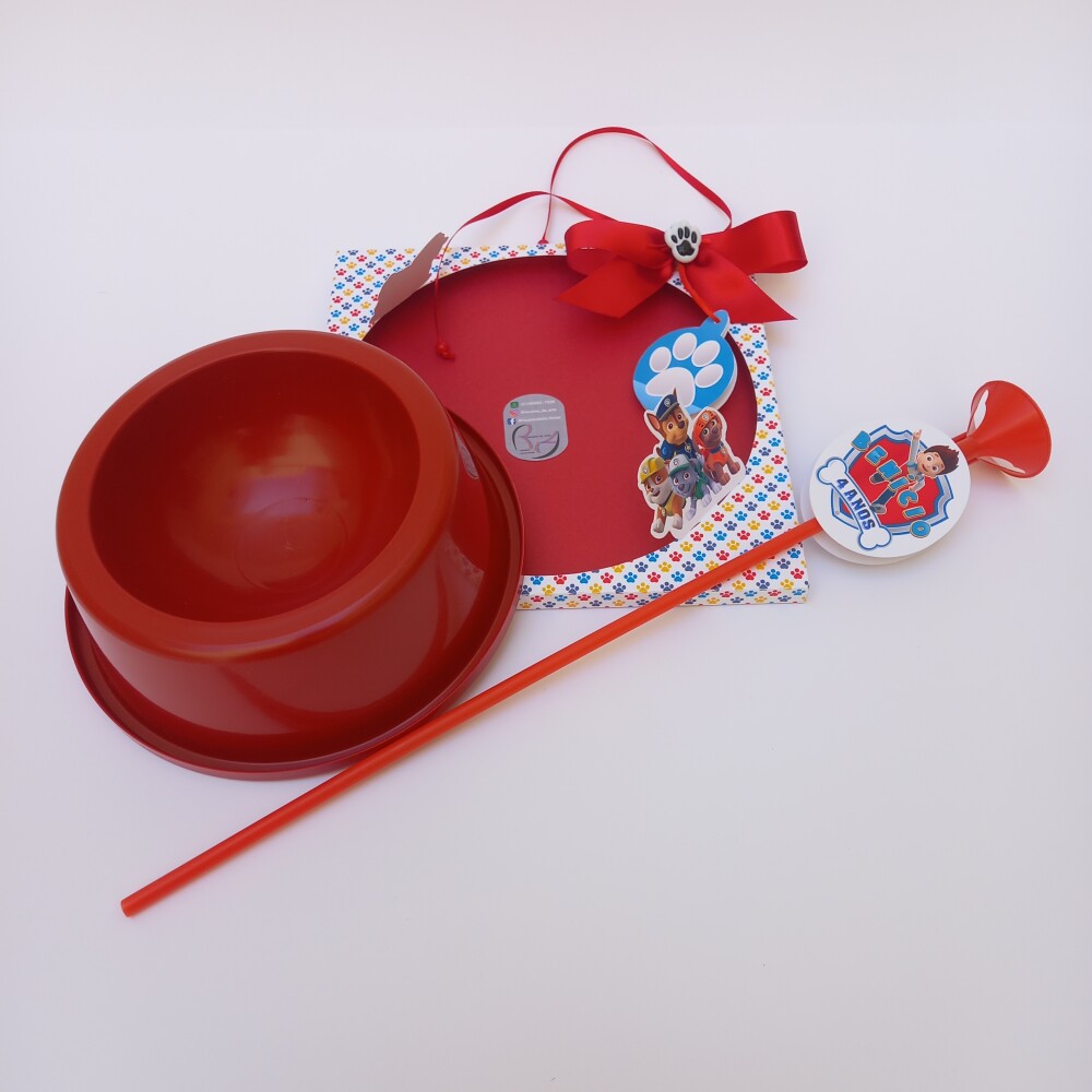 Centro de mesa pote comedouro personalizado canina