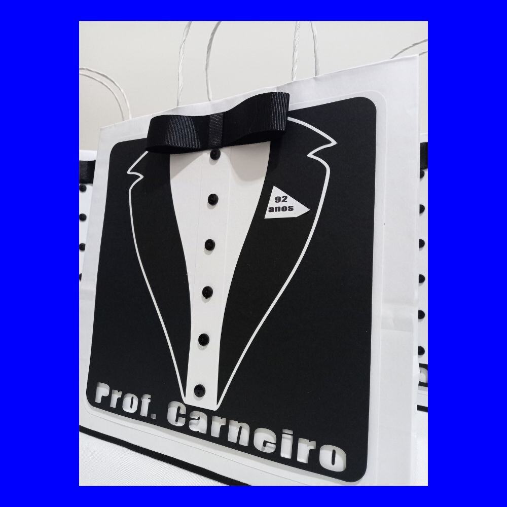 Sacola de papel personalizada em camadas dia dos pais