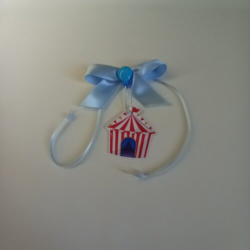 Laço cetim tag personalizada lembrança de aniversário circo
