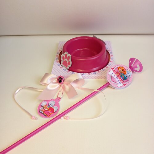 Centro de mesa pote comedouro personalizado canina