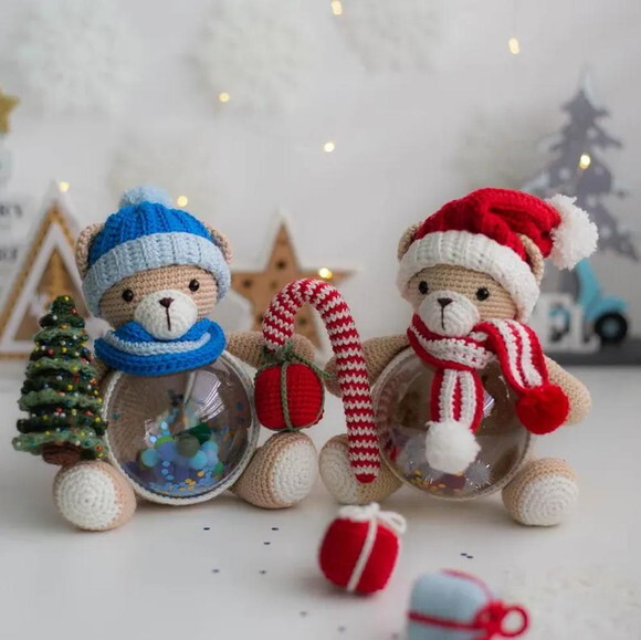 Receit Urso Natalino Amigurumi