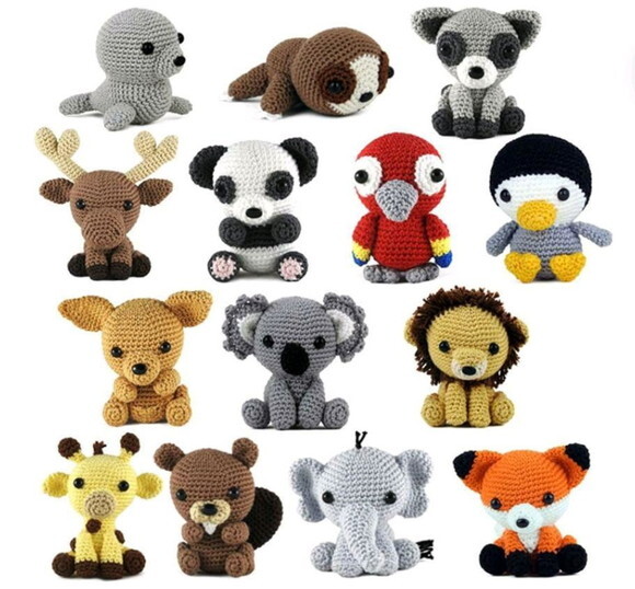 Receita 14 animais Safari amigurumi