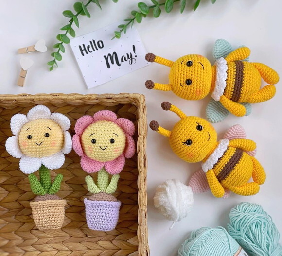 Receita Abelha e Girassol Amigurumi