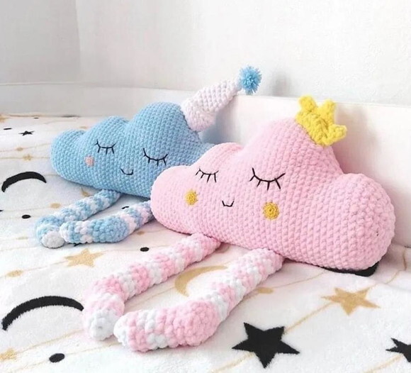 Receita Almofada Nuvem Amigurumi