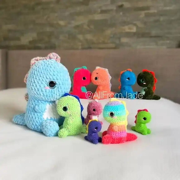 Receita Baby Dinos Amigurumi